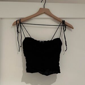 Reformation Taya knit tank - black